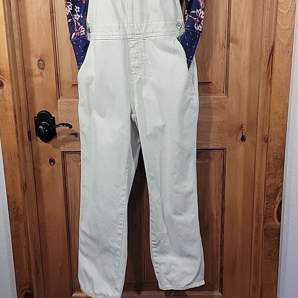 Cream Denim Overalls - Picture 4 of 16